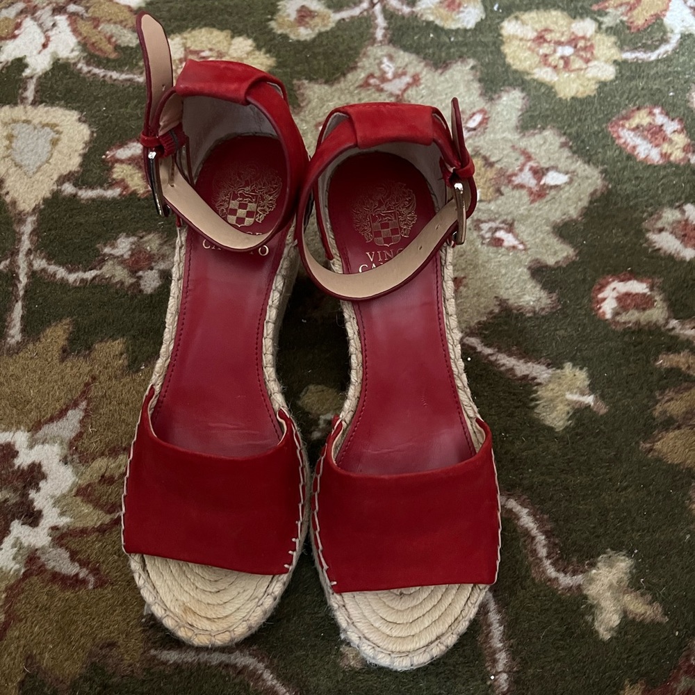 Vince Camuto. Red espradille 3 inch platform heel.